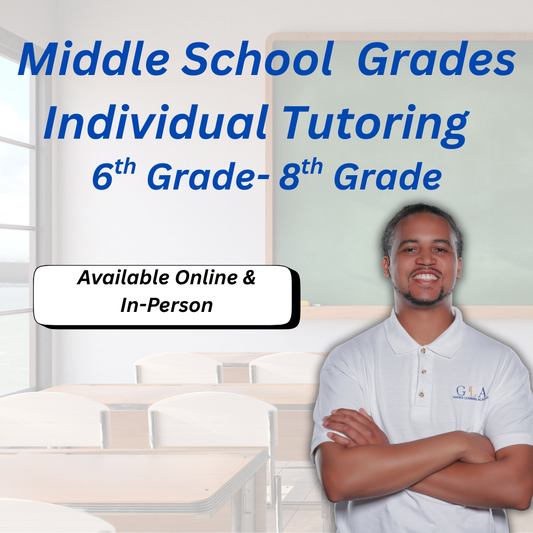 Middle School Grades Individual Subject Tutoring (Online and In-Person)
