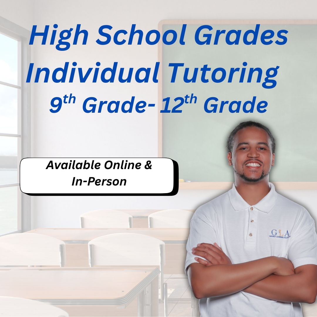 High School Grades Individual Subject Tutoring (In-Person or Online)
